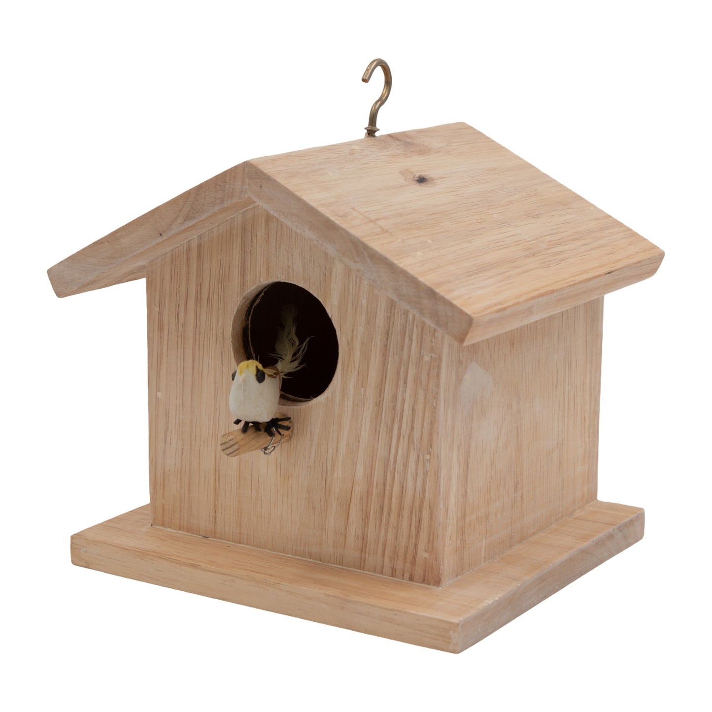 Hut Shaped Pine Wood Bird House -1