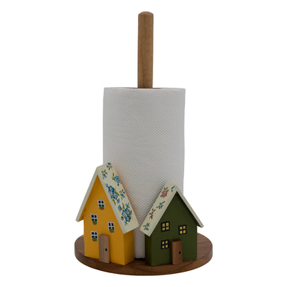 Floral Roof Houses Kitchen Towel Holder