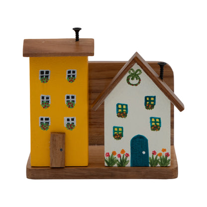 The Weaver's Nest Colorful Houses Napkin Holder