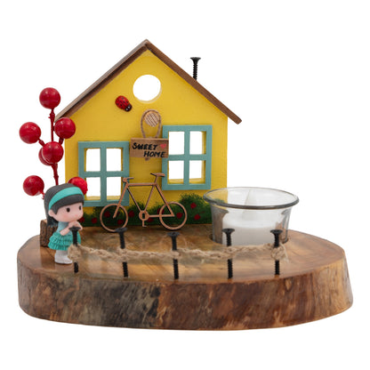 Vintage Wooden House T Light / Candle Décor