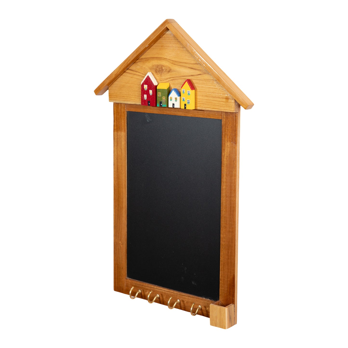 Wooden Wall Hanging Chalkboard with Key Holder