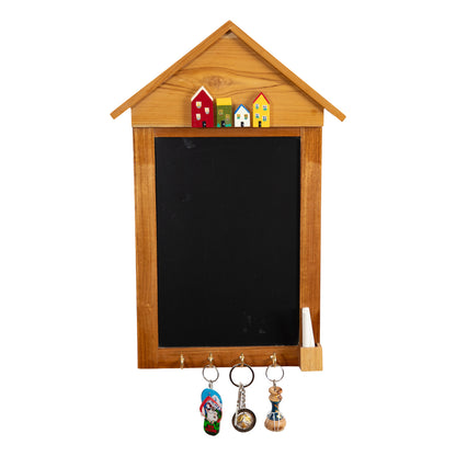 Wooden Wall Hanging Chalkboard with Key Holder