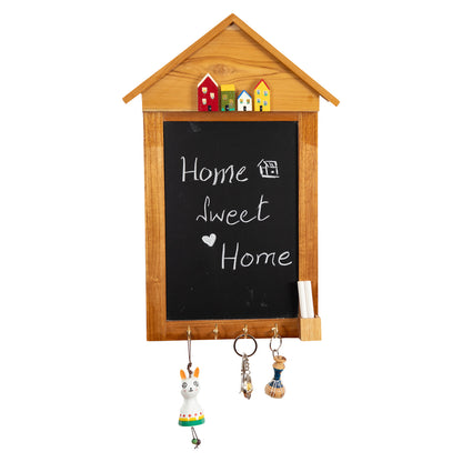 Wooden Wall Hanging Chalkboard with Key Holder