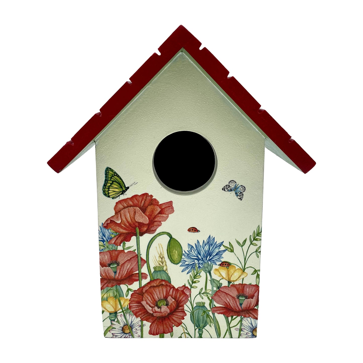 Floral Meadows with Poppies Bird House