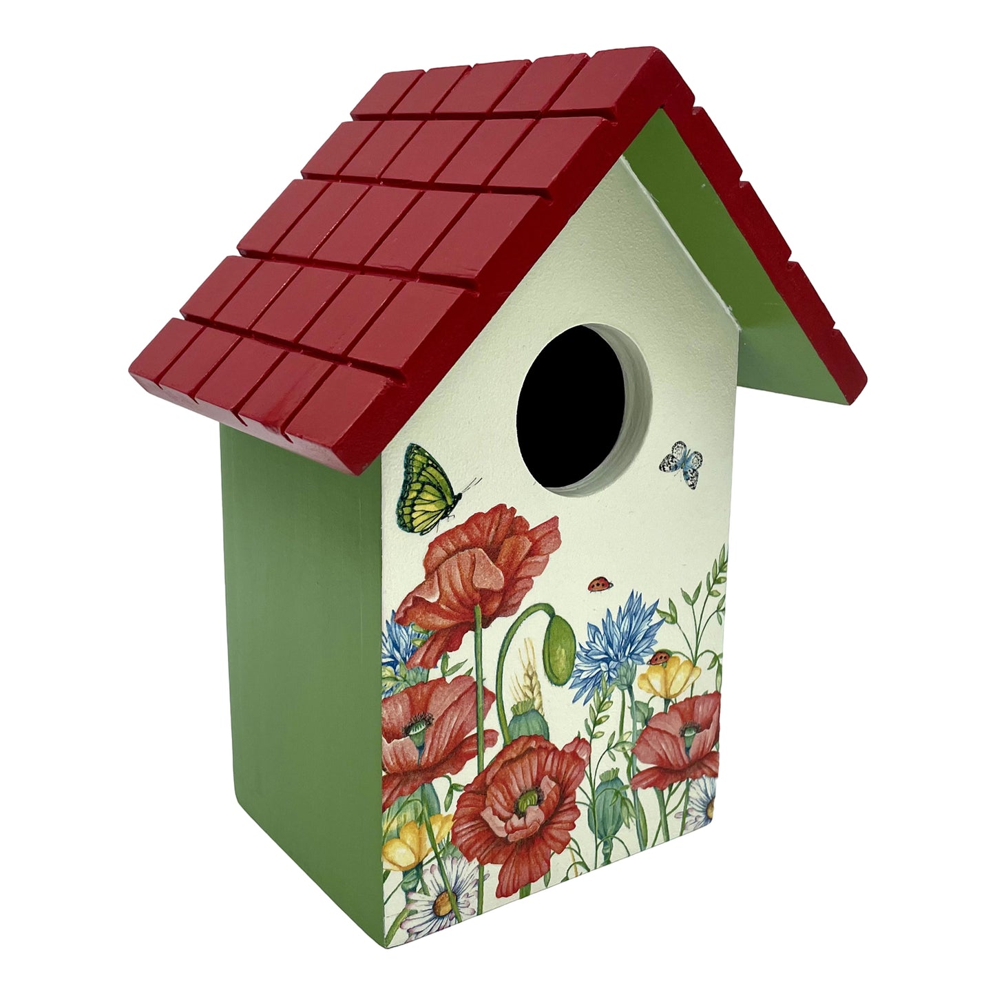 Floral Meadows with Poppies Bird House