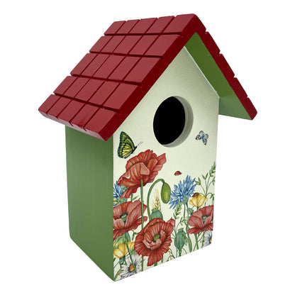 Floral Meadows with Poppies Bird House