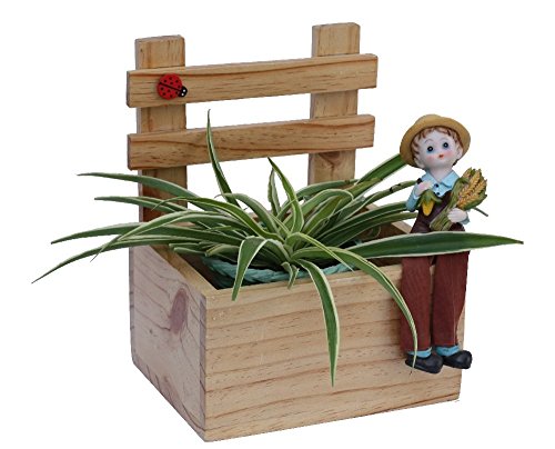 The Weaver’s Nest Wooden Planter | Welcome Decorative Fence | Multi Utility Storage Box (Size: 18.5 x 23 x 16 cm)