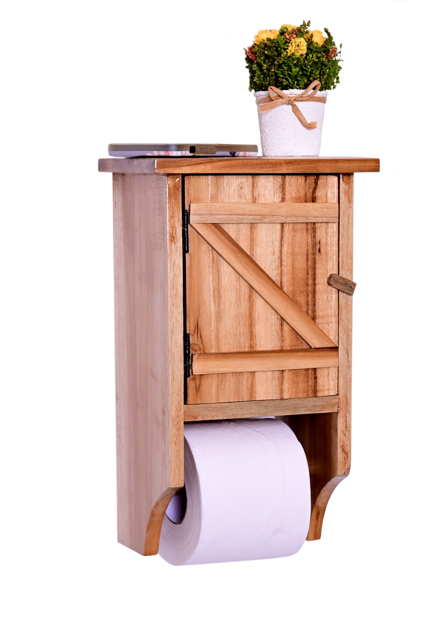 Cedar Log Free-Standing Paper Towel Holder
