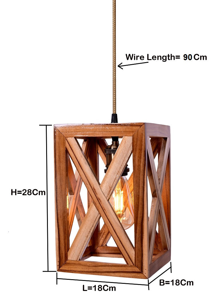 The Weaver s Nest Rustic VintageTeak Wood Hanging Light Lamp